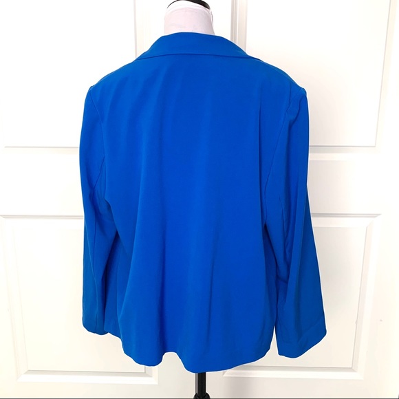 1X Briggs Boyfriend Cobalt Blue Plus Size Blazer - Picture 2 of 3